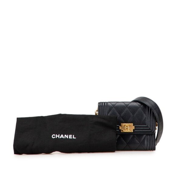 CHANEL Black Caviar Leather Logo Wallet - Picture 9 of 9